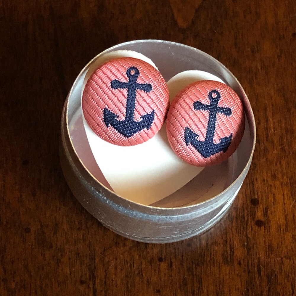 Handmade anchor earrings